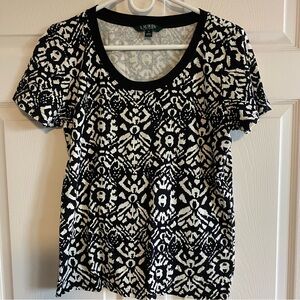 Lauren Ralph Lauren Black and White Patterned Tee